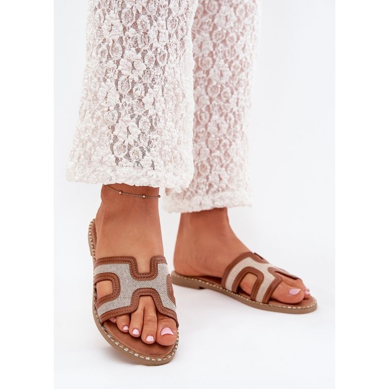 Boto Vereya Flat -Sheeled női lapos papucs barna