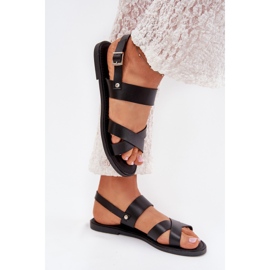 Boto Lapos női szandál öko bőrrel fekete kalira Boto Lapos női szandál öko bőrrel fekete kalira