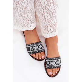 Boto Lapos, rágcsált női papucs Avelina Avelina dekorációval fekete