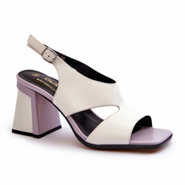 S.Barski Női magassarkú szandál fehér D&amp;A MR38-153