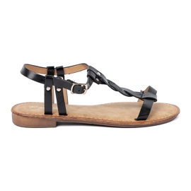 Shelvt Alkalmi szandál dekoratív zsinórral fekete Shelvt Alkalmi szandál dekoratív zsinórral fekete