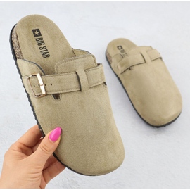 Női papucsok építettek -Suede bézs Big Star SS274738 Női papucsok építettek -Suede bézs Big Star SS274738