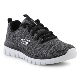 Skechers cipő kecses csavart szerencse m 12614-bkw fekete Skechers cipő kecses csavart szerencse m 12614-bkw fekete
