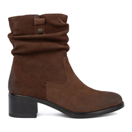 Barna bőrcsizma ráncos felső Sergio leone -val Barna bőrcsizma ráncos felső Sergio leone -val