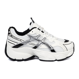 Shelvt Fehér és fehér kényelmes cipők egy hálóval Shelvt Fehér és fehér kényelmes cipők egy hálóval