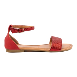 Shelvt Piros lapos szandál fedett sarokkal
