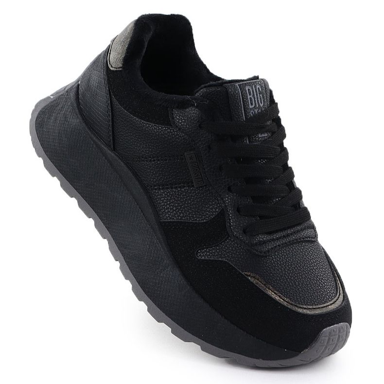 A fekete Big Star SS274007 platformon szigetelt cipő