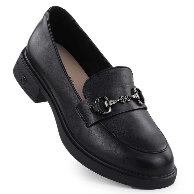 Vinceza Női bőrcipő fekete loafers vineza 39958