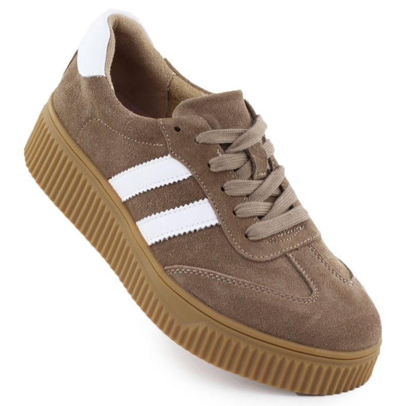 Női bőrcipő a platformon bézs filippo dp6776