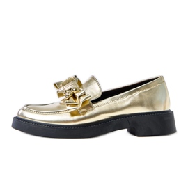 Aranyos cipők íj és teriwa mackóval aranysárga