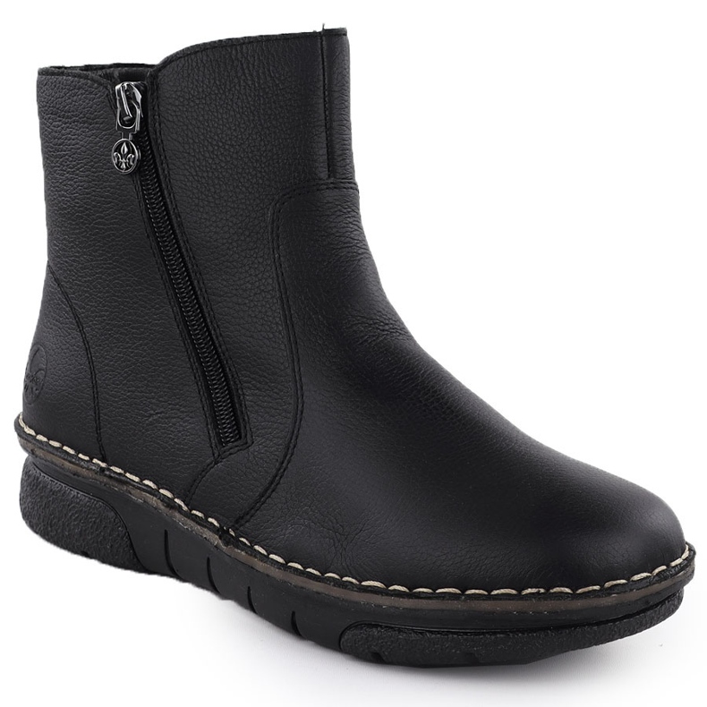 Bőr női kényelmes fekete rieker 73365-00