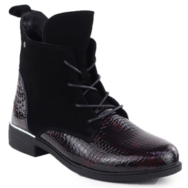 Bőr lakkozott velúr női szigetelt sötétbarna filippo DBT4749