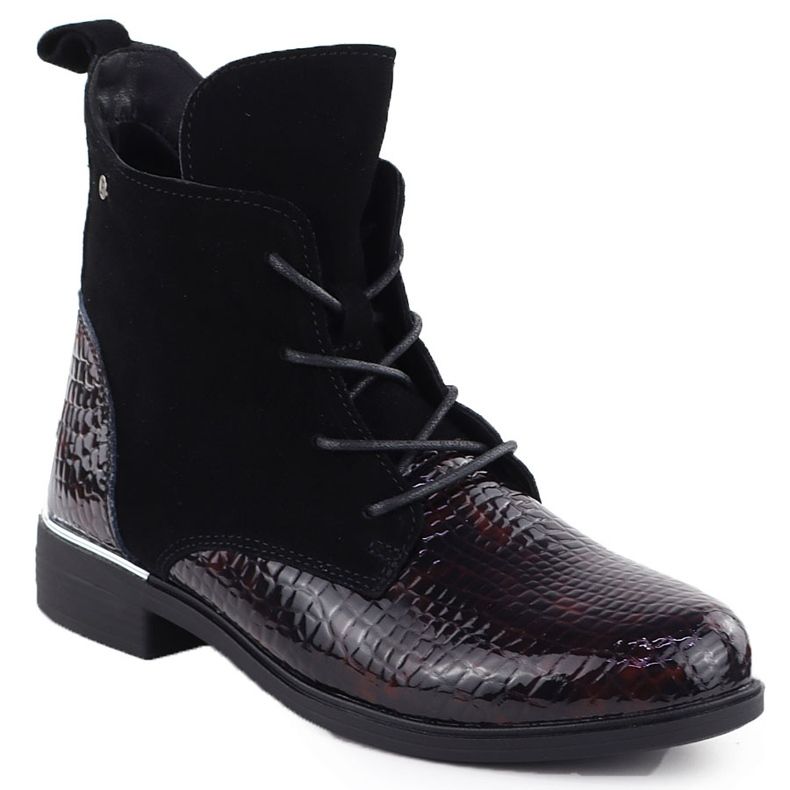 Bőr lakkozott velúr női szigetelt sötétbarna filippo DBT4749