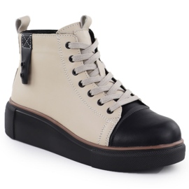 T.Sokolski Női bőrcsizma szigetelt bézs. Sokolski Z24-218