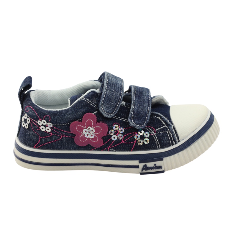 American Club Amerikai 15069-es flitteres tornacipő sötétkék rózsaszín fehér