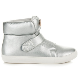 Magas tornacipő tépőzárral szürke