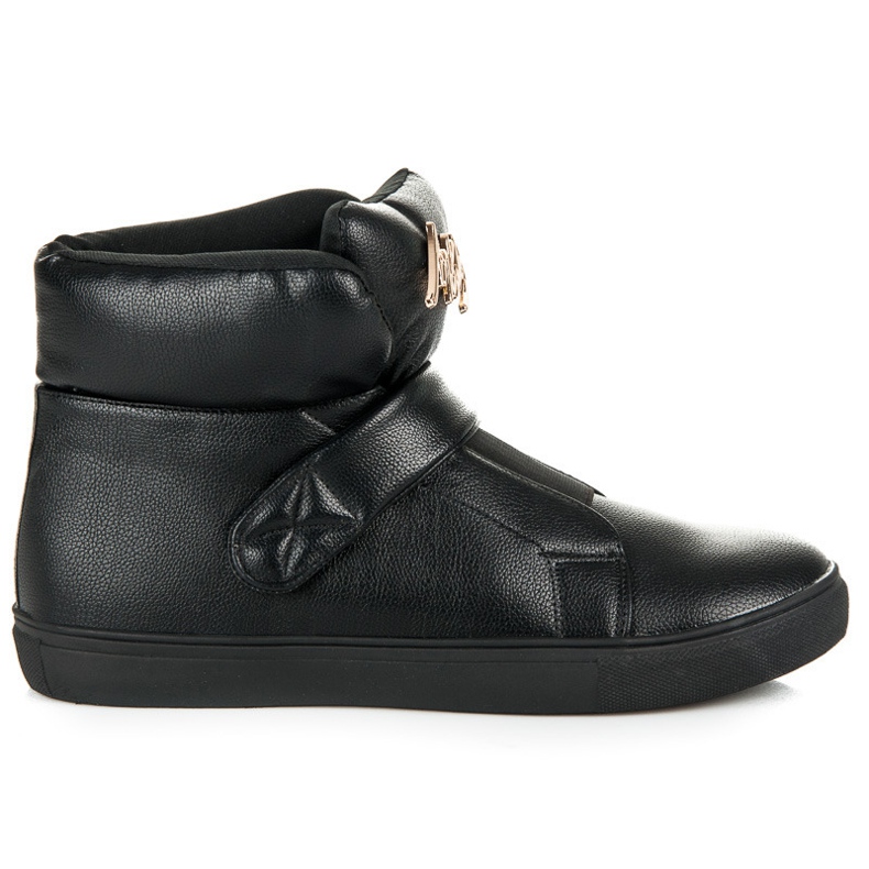 Magas szárú tornacipő tépőzárral fekete