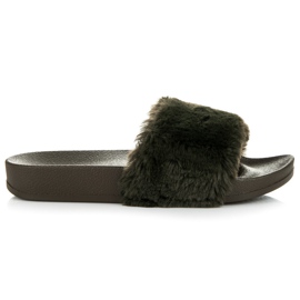 Seastar Olíva papucs bundával zöld