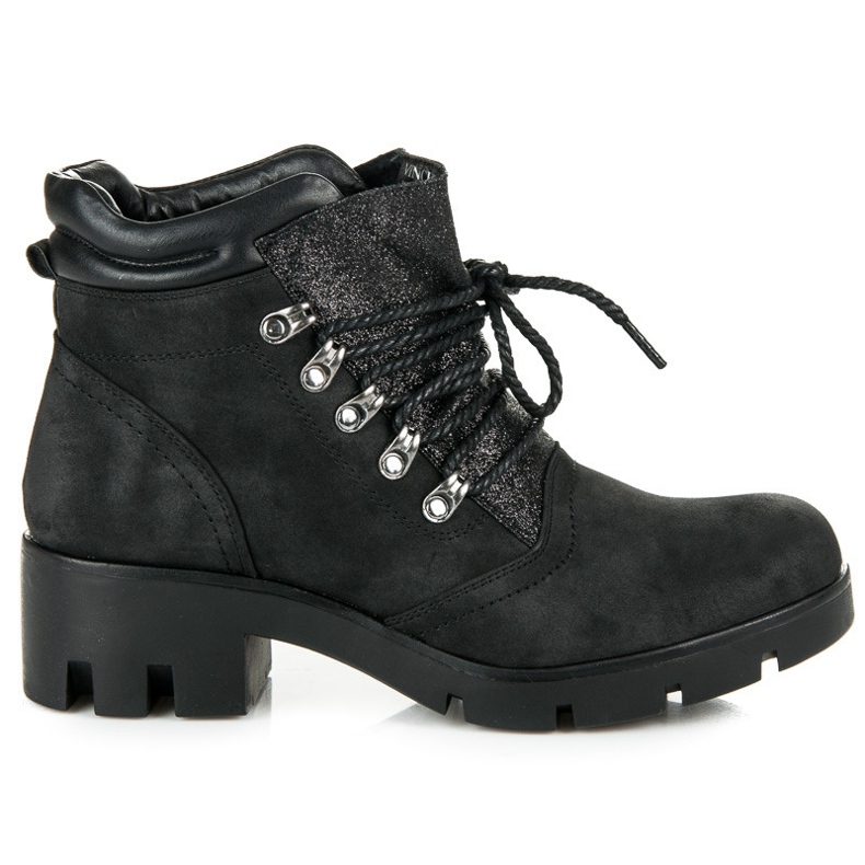 Vinceza Megkötött túrabakancs fekete