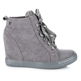 Vices New Collection Szalaggal átkötött tornacipő szürke