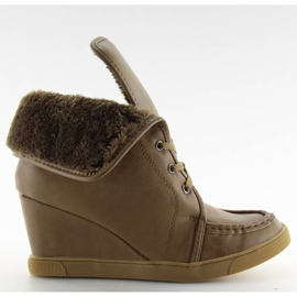 Csipkés csizma 08134 khaki barna sokszínű Csipkés csizma 08134 khaki barna sokszínű