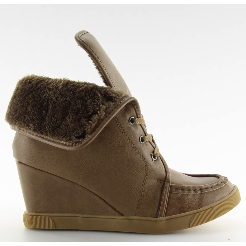 Csipkés csizma 08134 khaki barna sokszínű