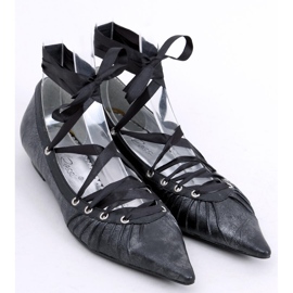 Balerina szalaggal a boka körül 391029-2 Noir fekete