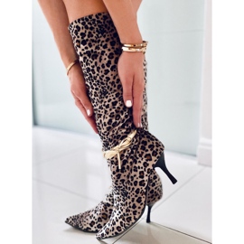 Leopárdcsizma B36025-L02 párduc barna