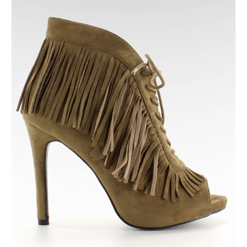 Nyitott fűzős csizma, bohó stílusú 11015 Green zöld Nyitott fűzős csizma, bohó stílusú 11015 Green zöld