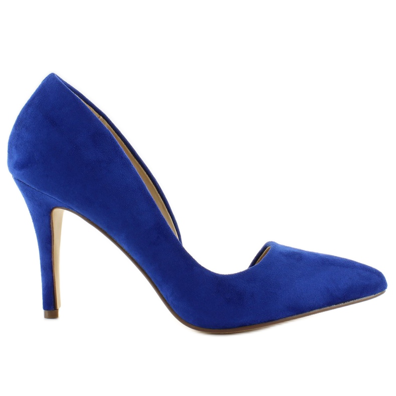 Aszimmetrikus magassarkú C27 Cobalt velúr kék
