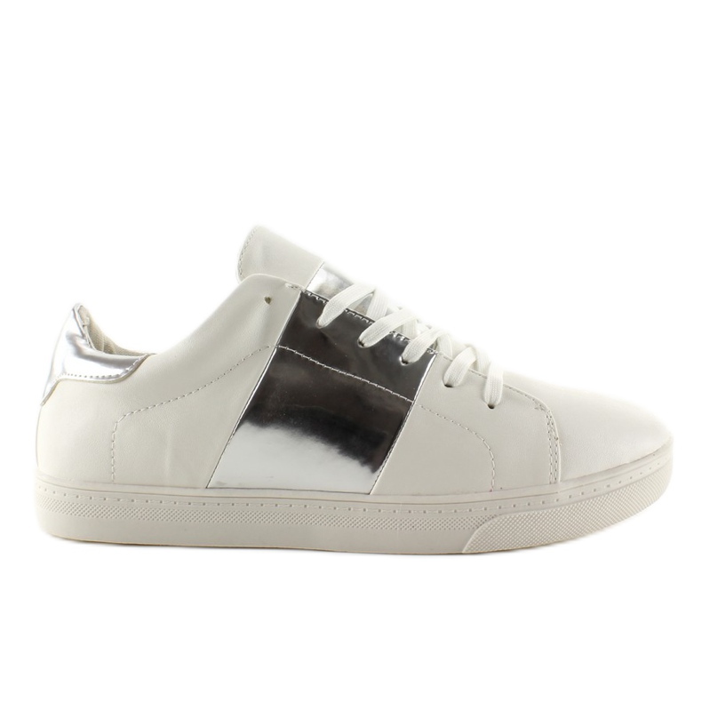 Fémes oldalsó tornacipő G130 Ezüst szürke fehér