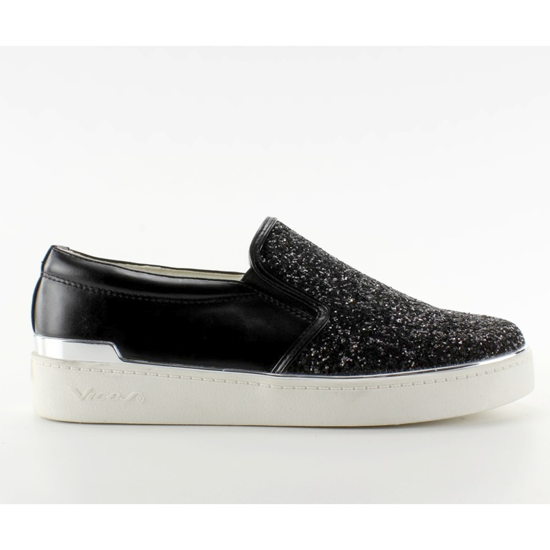 Stílusos elegáns slipony 788-26 Fekete