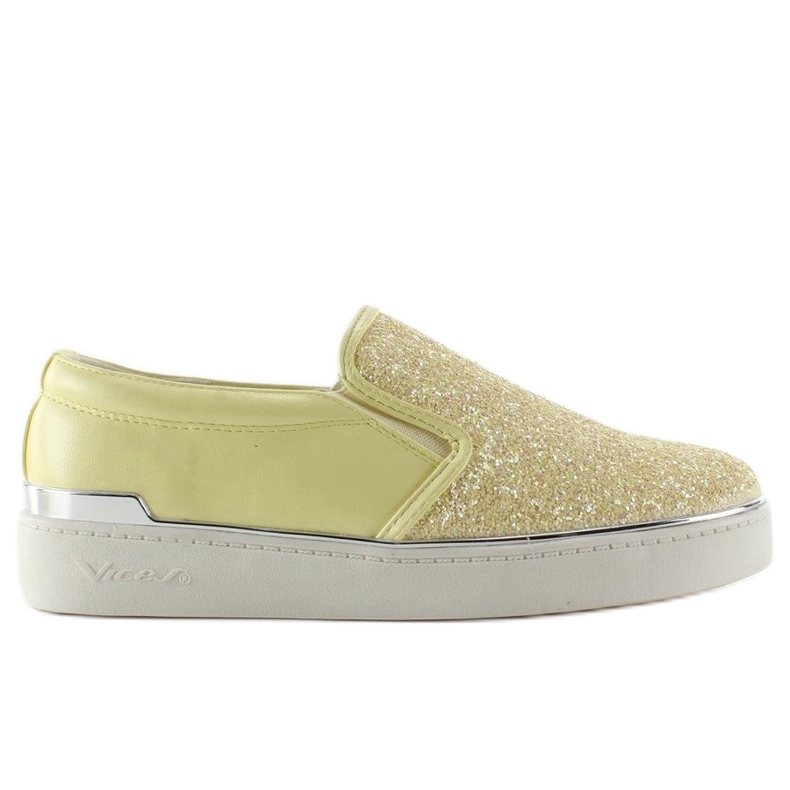 Stílusos elegáns slipony 788-26 Yellow sárga