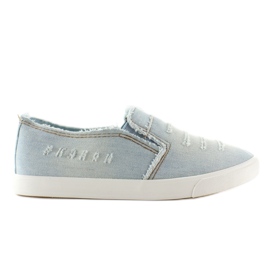 Slip-On Shredded Jeans Nb05 kék