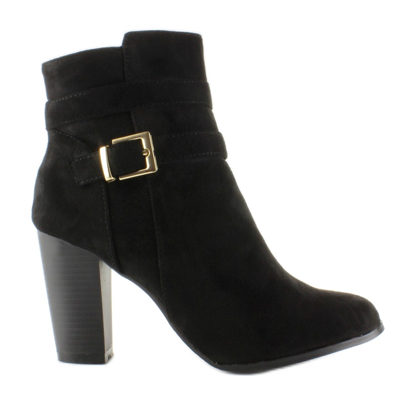 Velúr magas sarkú csizma SQ06 Fekete