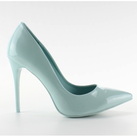 Sima, lakkozott magas sarkú cipő E396 L. Kék