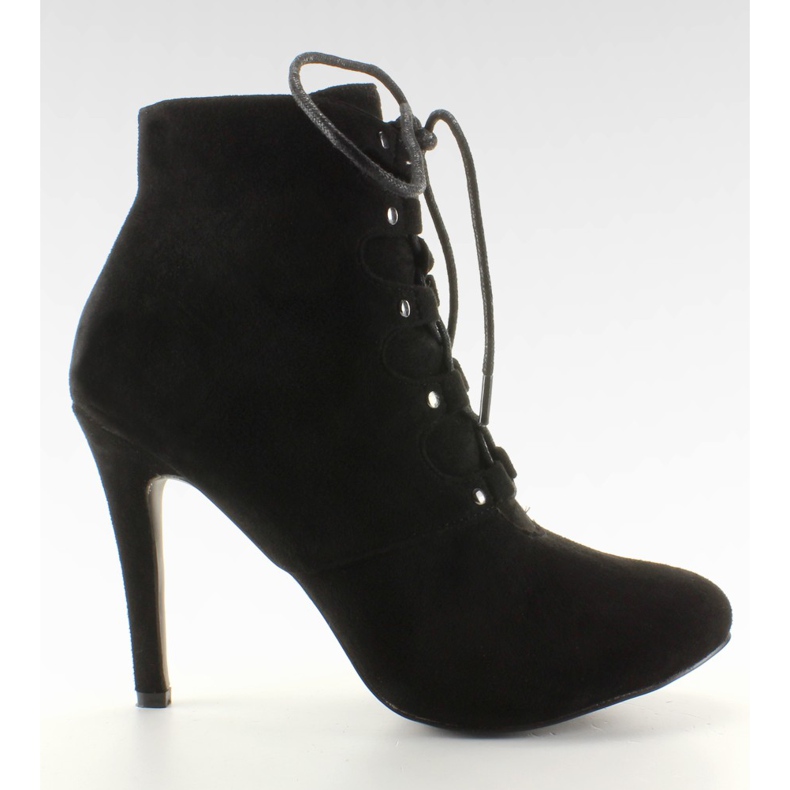 Csipkés magas sarkú cipő H253 fekete