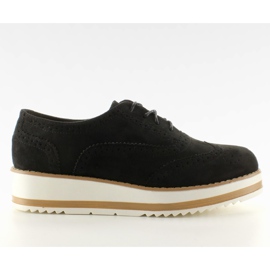 Suede loafers magas talpon fekete Suede loafers magas talpon fekete