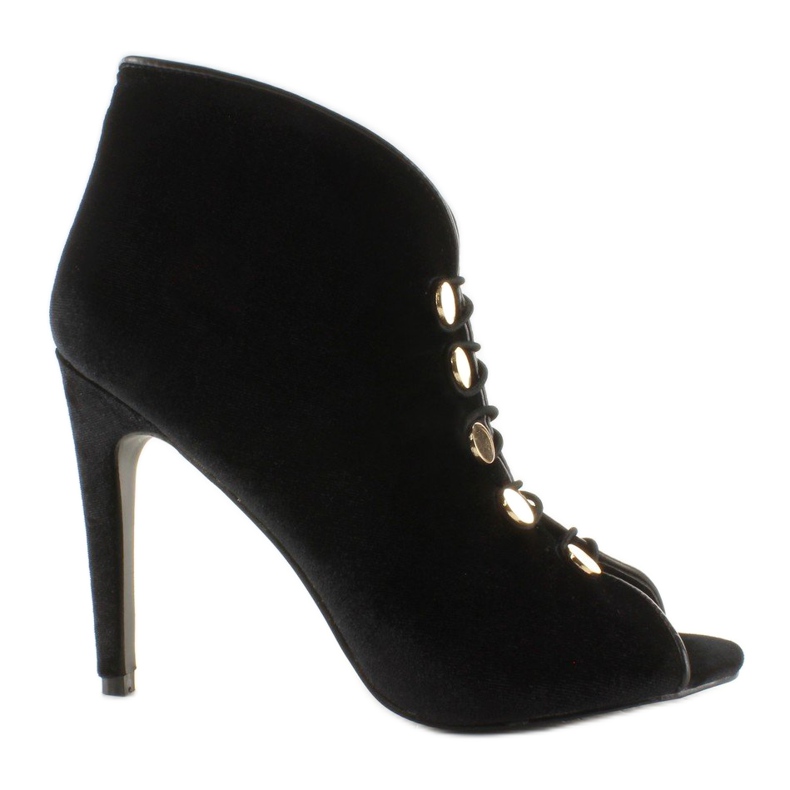 Bársony nyitott orrú pumpák 1129 Fekete