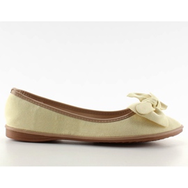 Velúr balerinák masnival SK26 Yellow sárga Velúr balerinák masnival SK26 Yellow sárga