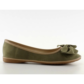 Velúr balerinák masnival SK26 Green zöld Velúr balerinák masnival SK26 Green zöld