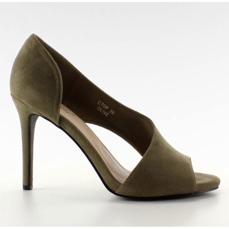 C70P Olive aszimmetrikus, nyitott orrú sarok zöld