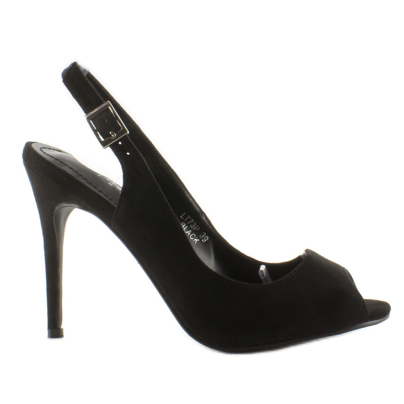 Pumpák nyitott lábujjakon Lt73P Fekete sarok Pumpák nyitott lábujjakon Lt73P Fekete sarok