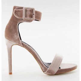 Bársony szandál M259 rózsaszínű magas sarkú cipőn sokszínű