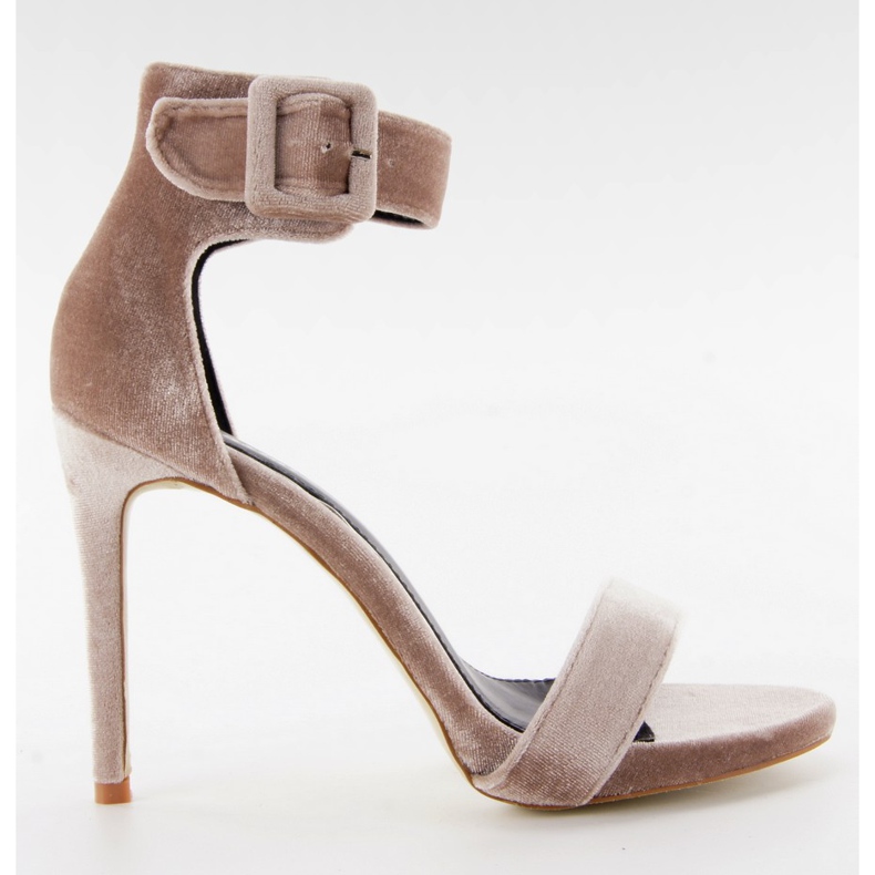 Bársony szandál M259 rózsaszínű magas sarkú cipőn sokszínű