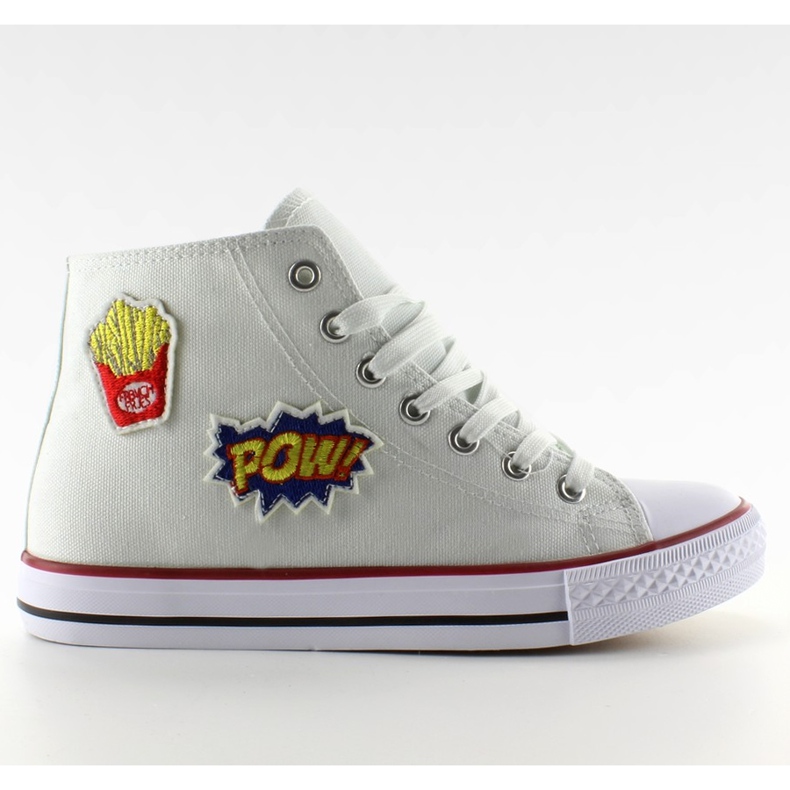 Pow 8816 Fehér bokás cipők