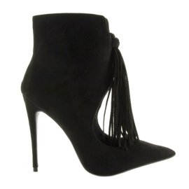 Nyitott csizma rojtokkal 5035 Fekete