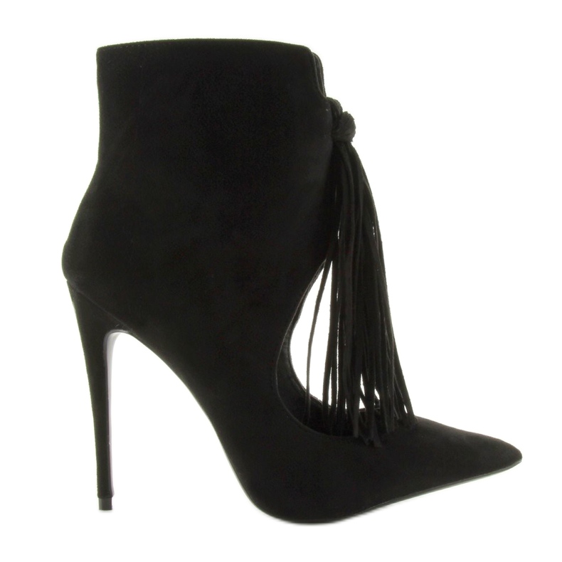 Nyitott csizma rojtokkal 5035 Fekete