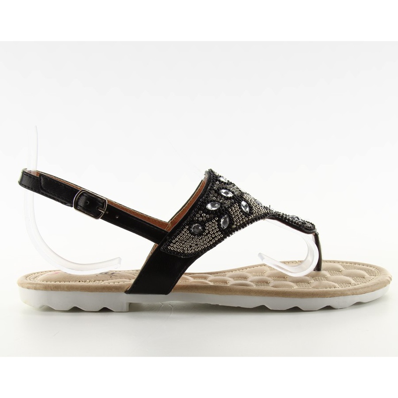 Flip-flop szandál G144 fekete gyöngyökkel