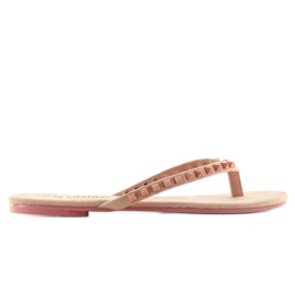 Flip-flop DD26 rózsaszín piramis szegecsekkel